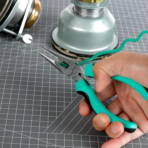 Amazon Basics 104-Piece Home Repair Household Tool Set with Easy Carrying Round Pouch, Portable Hand Tool Kit, Turquoise, 14.4 x 11.4 x 3 inches thumbnail 2