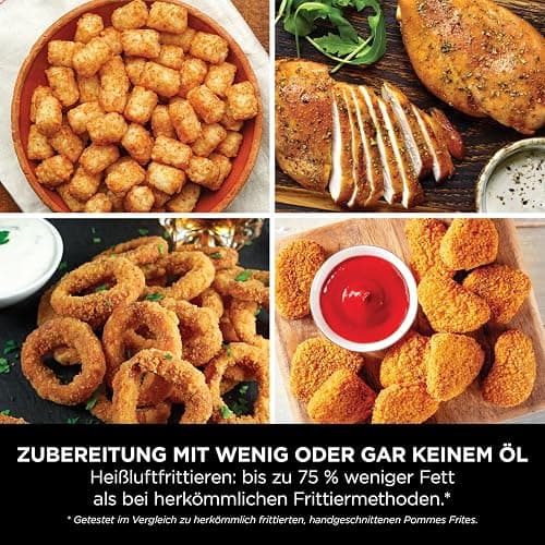 Ninja Double Stack Heißluftfritteuse, 7,6L Digitale Air fryer Doppelkorb mit 4 Kochstufen, 2 Schubladen, 2 Gestelle, platzsparendes Design, 6 Kochfunktionen, 6 Portionen, Schwarz SL300EU thumbnail 13