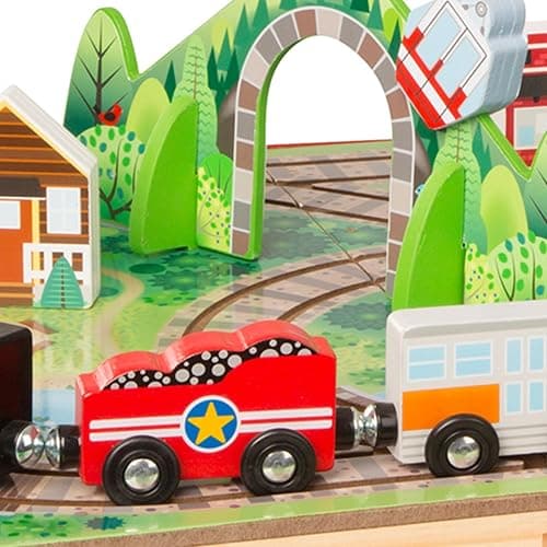 Melissa & Doug Take-Along Railroad Tabletop Playset with Wooden Train Toys, Animals & Scenery Play Pieces, Preschool Learning Toys for Girls & Boys 3+ - FSC Certified thumbnail 9