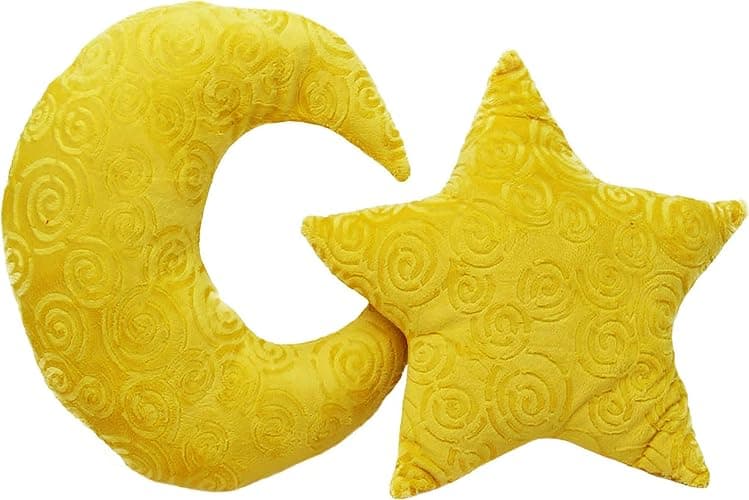 Snuggle Stuffs Crescent Moon Minky Plush Yellow Throw Pillow thumbnail 3