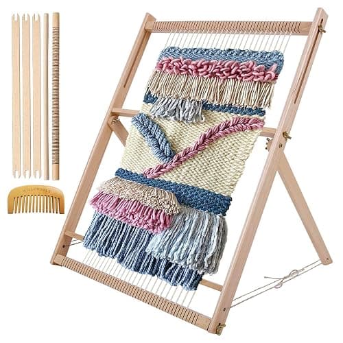 WILLOWDALE 25.2" H x 19.3" W Weaving Loom with Stand Wooden Multi-Craft Weaving Loom Arts & Crafts, Extra-Large Frame, Develops Creativity Weaving Frame Loom with Stand for Beginner thumbnail 2