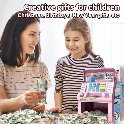 ATM Piggy Bank for Kids, Kids Bank for Real Money with Debit Card, Coin Recognition, Target Setting, Bill Feeder, Balance Calculator, Savings Machine Box, Gifts for Teen Boys Girls thumbnail 5