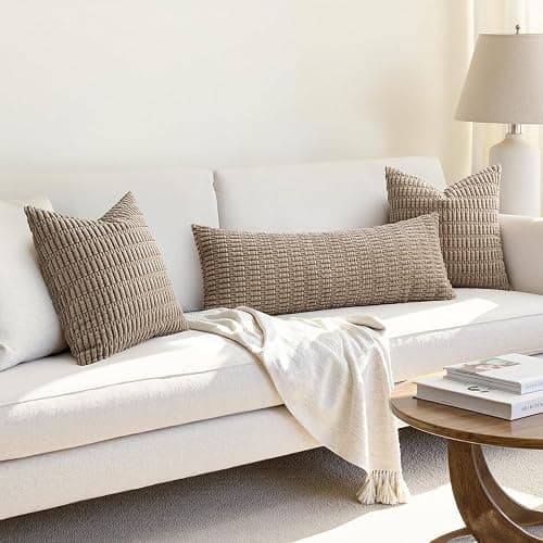 MIULEE Pack of 1 Light Brown Long Body Lumbar Decorative Throw Pillow Cover 14x36 Inch for Bed Couch Sofa Living Room Soft Boho Pillow Cover Modern Farmhouse Home Decor thumbnail 4