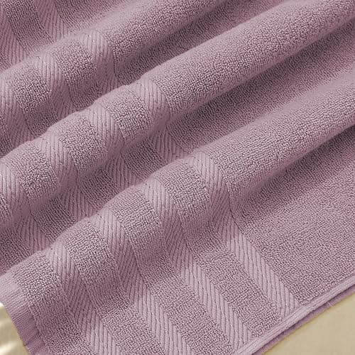 Hearth & Harbor Bath Towels for Bathroom - 100% Ring Spun Cotton Luxury Bathroom Towels - Soft & Highly Absorbent Bath Towels Set, 6 Piece Set, Dusty Purple thumbnail 5