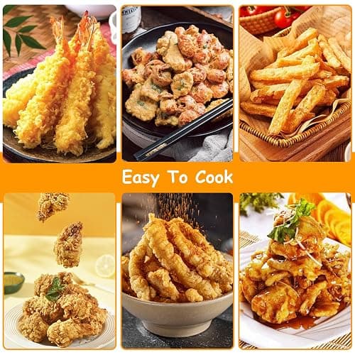 Friteuse Tempura, Poêle Tempura de Style Japonais Friteuse Japonaise Tempura avec Thermomètre Poêle à Frire en Acier Inoxydable pour Frire du Tempura, du Poulet Français, du Poisson Séché (24 cm) thumbnail 5