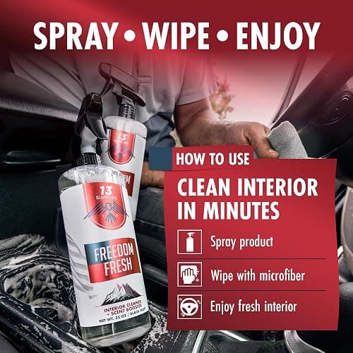 Premium Car Interior Cleaner Spray – Auto Cleaner for Headliner, Mats, Interior Vehicle Cleaning, Car Dashboard Cleaner Stain Remover, Restores Shine, Great Gift for Guys - Freedom Fresh Black Frost thumbnail 7