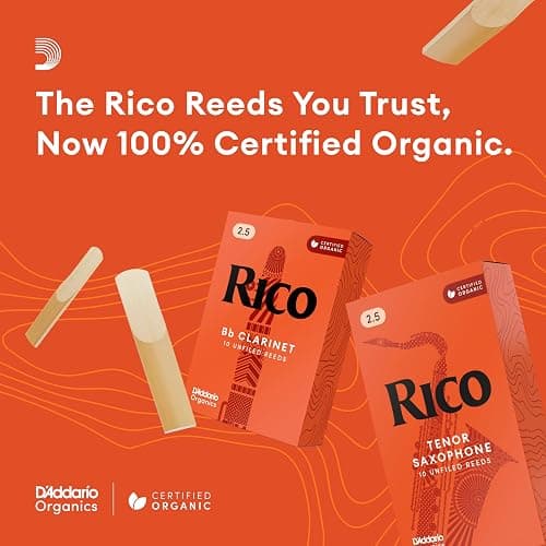 Rico Organic Bb Clarinet Reeds, Strength 2.5, 3 Pack | Rico Organic Bb Clarinet Reeds provide consistent response, easy playability, warm tone, and reliable performance. thumbnail 3