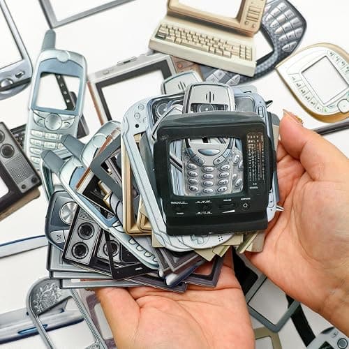 100 Pcs Y2K Retro Tech Stickers with DIY Blank Screens - Vintage Electronics Decals for Scrapbooking, Bullet Journaling, Laptops & Phone Cases thumbnail 8