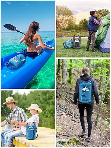 HEETA Dry Bag Waterproof for Women Men, 5L/10L/20L/30L/40L Roll Top Lightweight Dry Storage Bag Backpack with Phone Case for Travel Swimming Boating Kayaking Paddle Board Camping Beach Accessories thumbnail 6
