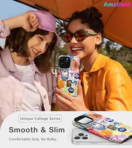 Amzfield Compatible with iPhone 15 Pro Max Case, Aesthetic Summer Phone Case Cute Fruit Lemon European Collage for Girl Women, Scratch Resistant Shockproof Protective Girly Case for iPhone 15 Pro Max thumbnail 6