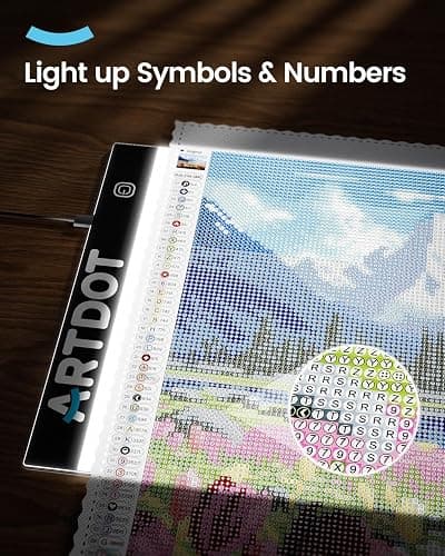 ARTDOT A4 LED Light Pad for Diamond Painting Kits for Adults, USB Powered Adjustable Brightness Diamond Art Light Board with Accessories thumbnail 3