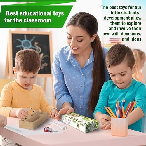 Panda Brothers Montessori Screwdriver Board Set - Wooden Montessori Toys for 4 Year Old Kids and Toddlers, Sensory Bin, Fine Motor Skills, STEM Toys thumbnail 7
