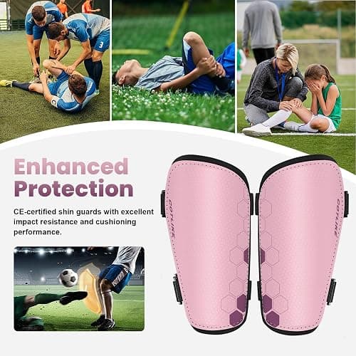 Soccer Shin Guards for Kids Youth Toddler, Shin Defender Shin Guards and Long Soccer Socks for Adults Boys Girls, Shin Pads & Sleeves Equipment - Football Gear for 3 5 4-6 7-9 10-12 Years Old Children thumbnail 6