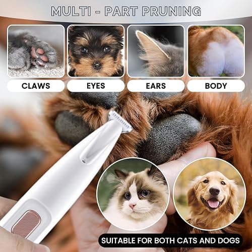 Furrybasic Pet Hair Trimmer, Furry Basic Paw Trimmer for Dogs, Low Noise Waterproof Rechargeable Pet Paw Trimmer for Paws, Ears, Face, Eyes thumbnail 8