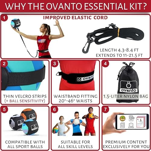 OVANTO Volleyball Training Equipment Aid – Solo Volleyball Equipment in 4 Styles to Serve, Spike, Set and Pass Like a Pro - Adjustable Volleyball Practice Equipment Gift for Beginners & Experts thumbnail 4