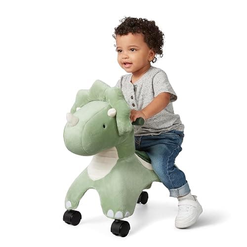 Radio Flyer Dash The Rolling Dinosaur Ride On, Ages 1-3, EZ-Glide 360-degree Wheels, Easy Grip Handles, Soft Plush Face, Ideal for Active and Imaginative Play, Toddler Ride On Toys thumbnail 9