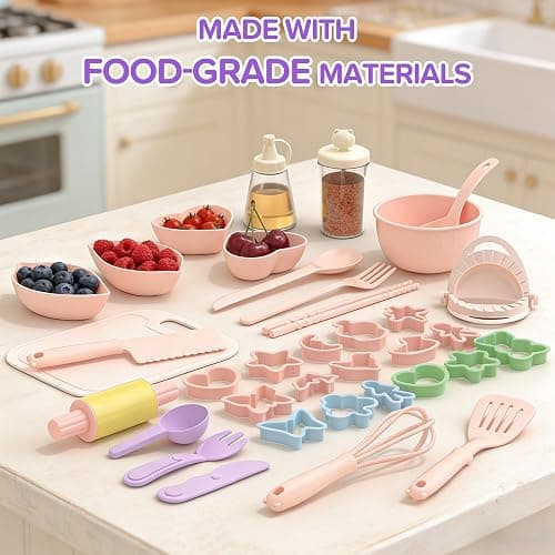 Gotoofun Kids Real Cooking Set with Mini Electric Stove, 45 PCS Montessori Mini Cooking Set with Safe Knife & Kitchen Tools, Cooking Set for Beginner Chef Ages 6-12 Boys & Girls thumbnail 9