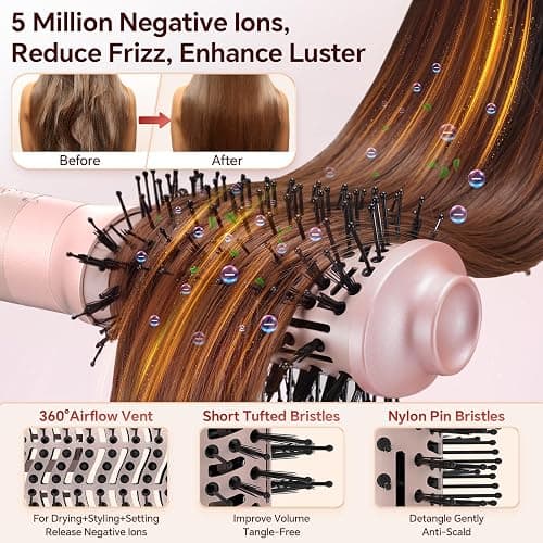 HydraStyl 5 in 1 Hot Air Styler, Hair Dryer Brush with Auto Wrap Curler, 110,000 RPM High-Speed Blow Dryer Styler, Frizz-Free Styling for All Hair Types-Straight, Wavy & Curly, No Heat Damage, 1200W thumbnail 5