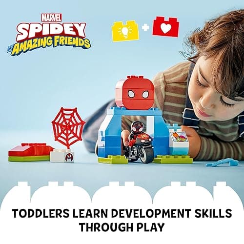 LEGO DUPLO Marvel Spin’s Motorcycle Adventure Fantasy Playset, Based on Spidey and His Amazing Friends TV Show, Build-and-Rebuild, Toddler Toys, Preschool Motorcycle Toy for Kids' Ages 2 and Up, 10424 thumbnail 3