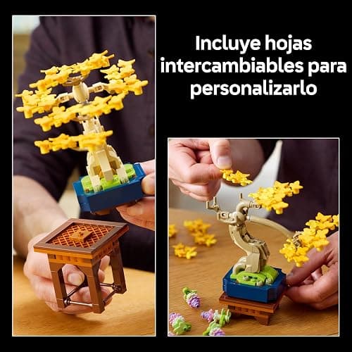 LEGO Botanicals Mini Bonsai Trees - Gingko, Black Pine & Wisteria Artificial Plants with Display Stands - DIY Home Decor Model Kit - Gift for Adults - 10373 thumbnail 6