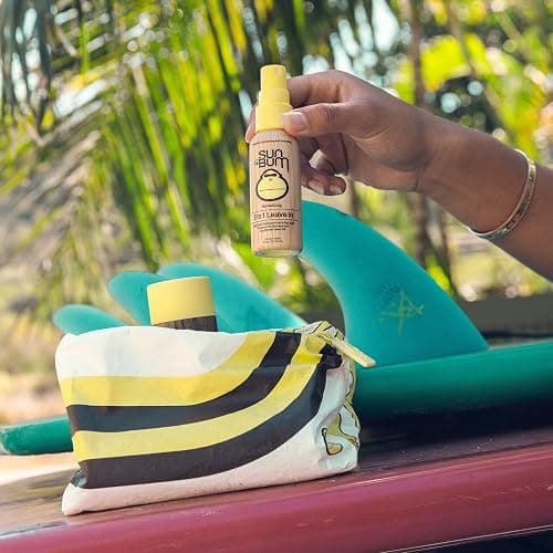 Sun Bum Hair Care Travel Essentials Kit - Revitalize Your Hair With Revitalizing Shampoo, Conditioner, and 3-in-1 Leave In Treatment - Includes Aloha Collection Travel Pouch thumbnail 2
