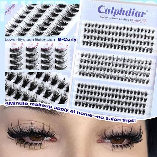 Spiky Bottom Lashes Individual Thick Volume Bottom Lash Clusters Manga Lower Eyelash Extensions 6-8MM Wispy Bottom Cluster Lashes 240pcs DIY Bottom Lash Extension at Home by calphdiar thumbnail 7