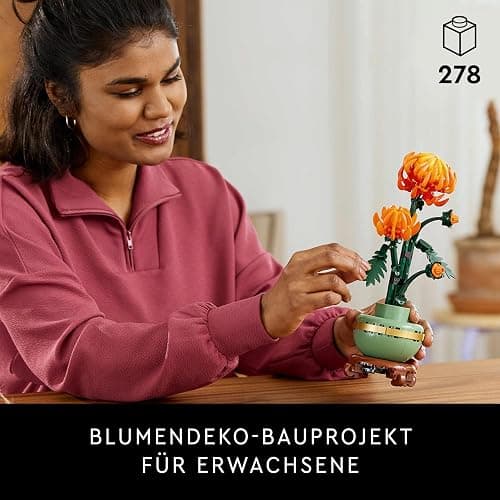 LEGO Botanicals Chrysantheme- Kreatives Bauset für Erwachsene - Pflegeleichte Spielzeug-Pflanze zum Verschenken - Blumendeko aus der Botanik Kollektion - Entspannende Aktivität 10368 thumbnail 2