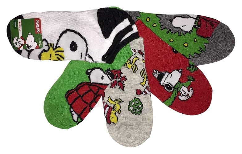 Peanuts womens Snoopy Holiday 5 Pack No Show Socks - Image 1