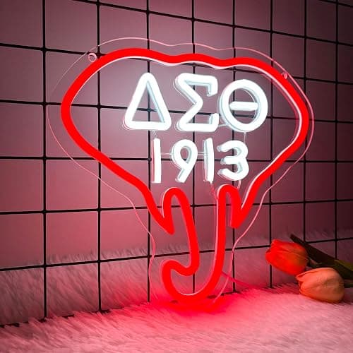 Gippro 1913 Sorority Neon Sign, Dimmable Led Red Elephant Sorority Neon Lights for Wall Decor, Led Sign Greek Letters USB Powered 1913 Sorority Gifts for Party Female Friend Gift(11.8 * 11in) thumbnail 2