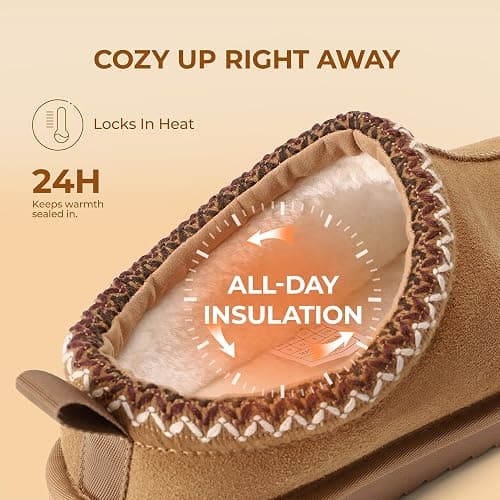 DREAM PAIRS Men's Slippers Genuine Suede Leather Cozy Indoor Outdoor Home Fuzzy Comfy Winter Slip On Cute Warm Memory Foam Furry Shoes FuzzyEasy thumbnail 7
