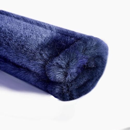 Amooca Soft Faux Fur Universal Fit Seatbelt Cover Car Truck SUV Airplane Seat Belt Shoulder Pad for Carmera Backpack Straps Neck Cushion Protector 2 Pack 10.5in Dark Blue thumbnail 7