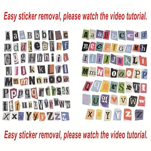 FZYJJJ 954Pcs 1inch Scrapbook Letter Stickers, Vintage Alphabet Stickers | Vintage magazine cutout letters, self-adhesive stickers perfect for scrapbook & diary DIY art projects Scrapbooking letters thumbnail 4