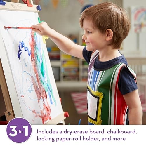 Melissa & Doug Deluxe Standing Art Easel - Dry-Erase Board, Chalkboard, Paper Roller, 36 months to 84 months thumbnail 5