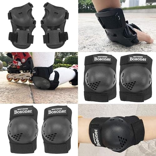 BOSONER Kids/Youth Knee Pad Elbow Pads for Roller Skates Cycling BMX Bike Skateboard Inline Rollerblading, Skating Skatings Scooter Riding Sports thumbnail 4