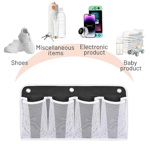 RV Shoe Storage for Bedside - 4 Pocket Wall Mounted Entryway Shoes Rack | Bed Hanging Pocket Organizer, Bedside Caddy Storage Organizer for Headboards Bunk Beds Dorm Rooms,RV & Camper Essentials thumbnail 8