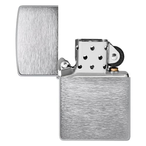 Zippo Classic Brushed Chrome Pocket Lighter - Windproof & Refillable Flip-Top Metal Lighter - Everyday Use Pocket Lighters - Luxury Lighters Made in USA thumbnail 4