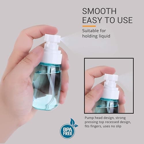 RELANOR Pack 2 Small Spray Bottle Travel Size 2oz/60ml - Fine Mist Mini Empty Spray Bottles - Leak Proof - for Toners, Face & Hair Mist thumbnail 5