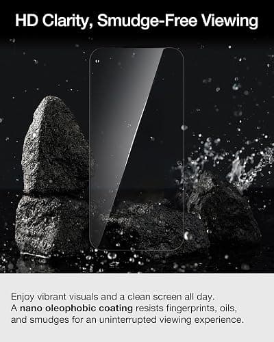 Upcommon UARMOR Screen Protector for iPhone 17 Pro Max, HD Clear, 9H Tempered Glass with Easy Installation Kit, Full Edge Coverage Fit [2Pack] thumbnail 5