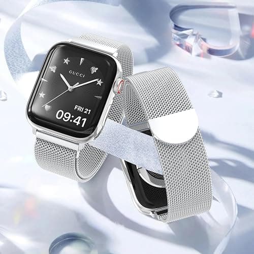 Original Stainless Steel Mesh Loop Compatible with Apple Watch 38mm 40mm 41mm 42mm 44mm 45mm 46mm 49mm Women Men, Magnetic Clasp Replacement for iWatch Bands Series 11 10 9 8 7 6 5 4 Ultra SE 3 2 1 thumbnail 6