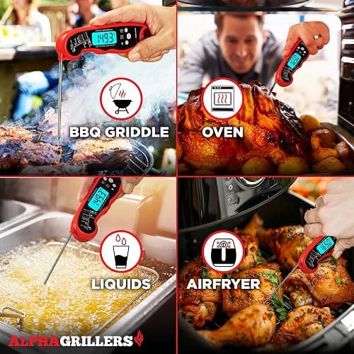 Alpha Grillers Meat Thermometer Digital – Instant Read Food Thermometer for Cooking & Grilling – Professional Kitchen Fathers Day Gift for Dad Men Him Husband thumbnail 7