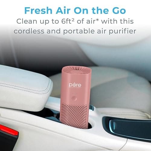 Pure Enrichment PureZone Mini Portable Air Purifier - Cordless True HEPA Filter Cleans Air & Eliminates 99.97% of Dust, Odors, & Allergens Close to You - Cars, School, & Office (Blush) thumbnail 2