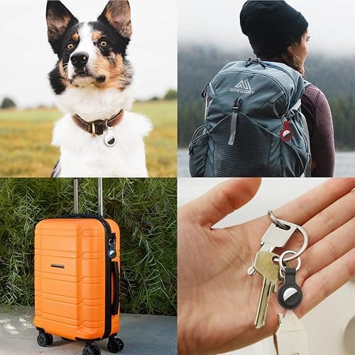 Compatible with AirTag Holder Case Keychain 4 Pack,Silicone for Air Tags Key Chain Ring Case Cover for Air Tag Holder GPS Tracker Item Air Tags Finders Accessories Air Tagholder for Kids,Bags,Luggages thumbnail 7