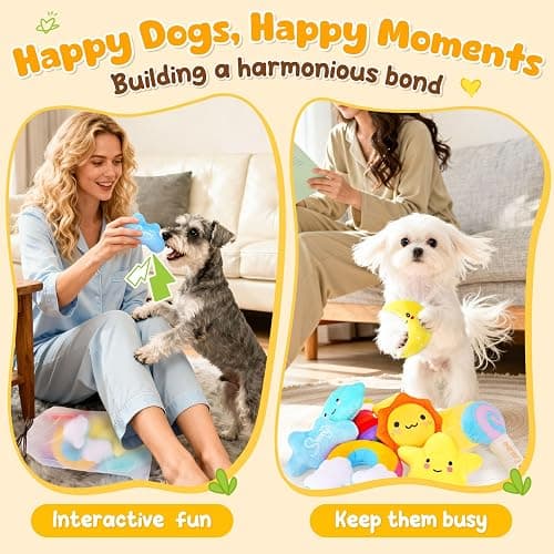 KIPRITII Whimsical Squeaky Dog Toys for Small Dogs & Puppies – Plush Toys Pack with Storage Bag, 9 Pcs Stuffed Puppy Chew Toys with Squeakers to Relieve Boredom thumbnail 4