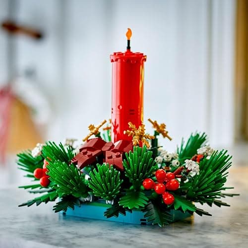 LEGO Centre de Table de Noël - Jouet avec Bougie, Baies Rouges, Étoiles Dorées & Feuillage - Décoration de Table - Activité en Famille - Cadeau Festif pour Ado Fille ou Garçon dès 12 Ans 40743 thumbnail 6