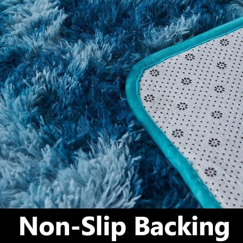 TABAYON Shaggy Tie-Dyed Dark Blue Rug, 2x3 Area Rugs for Living Room, Anti-Skid Extra Comfy Fluffy Floor Carpet for Indoor Home Decorative thumbnail 6
