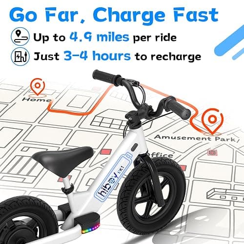 Hiboy BK1 Kids Electric Balance Bike, Ages 3-5, 12-Inch Tires, UL 2272 | Two speed modes at 5.6 and 9 MPH, adjustable seat and up to 4.9-mile range thumbnail 4