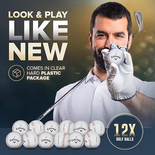 GBM Callaway Chrome Soft Certified Refinished Baseball Golf Balls - 12 Pack - Designed with Stitching Pattern - Par-FECT for Any Golf Outing! thumbnail 8
