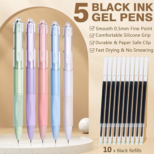 62PCS Aesthetic School Supplies with Cute Pencil Case, Pastel Highlighters Black Ink Gel Pens Mechanical Pencils Kit, Back to School Supplies College Essentials Preppy Stationary Set for Student Girls thumbnail 6