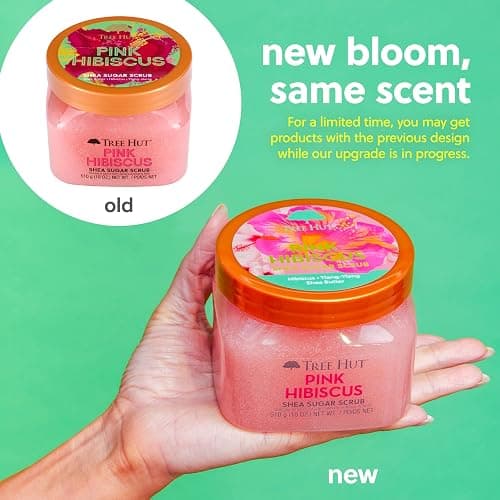 Tree Hut Pink Hibiscus Shea Sugar Scrub, Exfoliating, Hydrating & Moisturizing Body Scrub with Shea Butter & Nourishing Essential Oils, Smooth & Soften Skin, 18 oz thumbnail 4