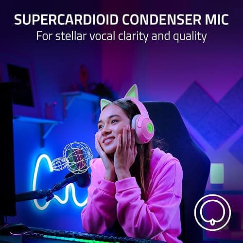 Razer Seiren V3 Chroma RGB USB Microphone: Stream & Game Reactive Lighting - Tap-to-Mute Sensor - Condenser Mic - Digital Gain Limiter & Shock Absorber - PC, Discord, OBS Studio, XSplit - Black thumbnail 4